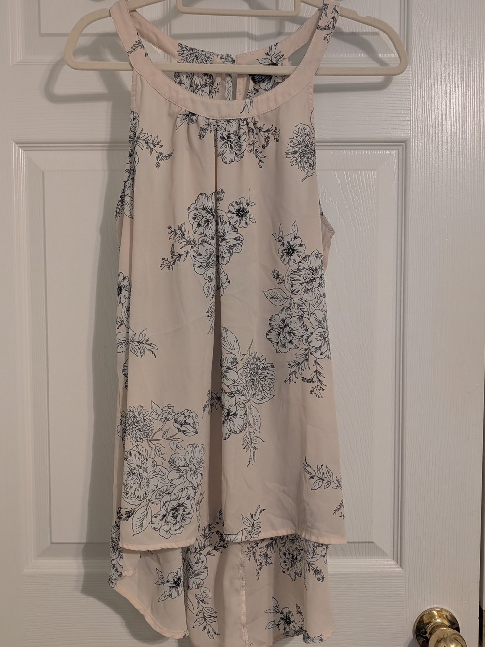 torrid Blush Pink Tank with Black Floral Sketch